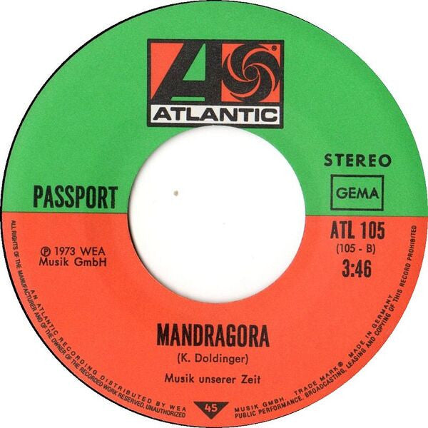 Passport – Skies (Lufthansa Theme) - Mandragora 7" vinyl record, image 3 of 3