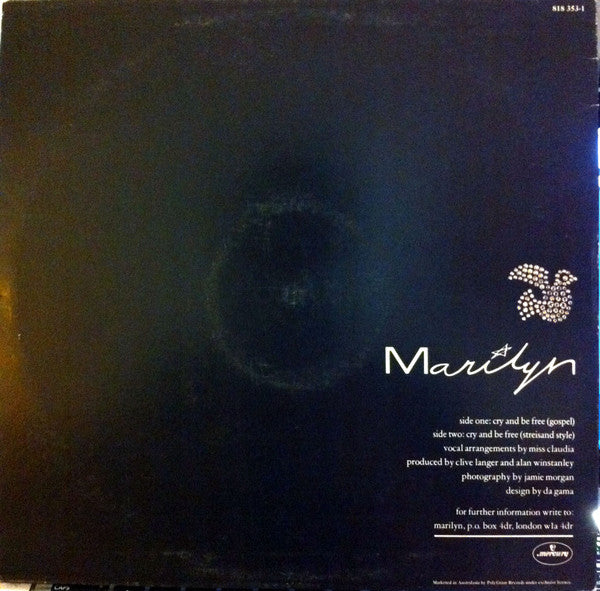 Marilyn – Cry And Be Free 12" vinyl record, image 2 of 4