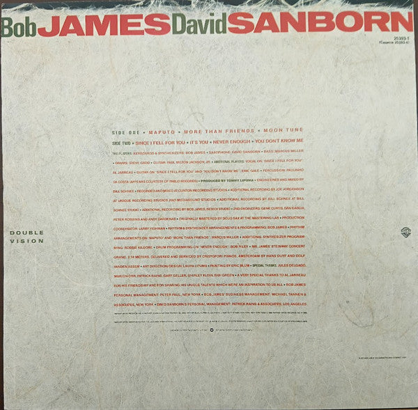 Bob James, David Sanborn – Double Vision LP vinyl record, image 2 of 4
