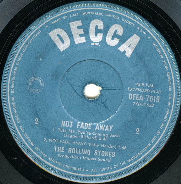 The Rolling Stones – Not Fade Away 7" vinyl record, image 4 of 4
