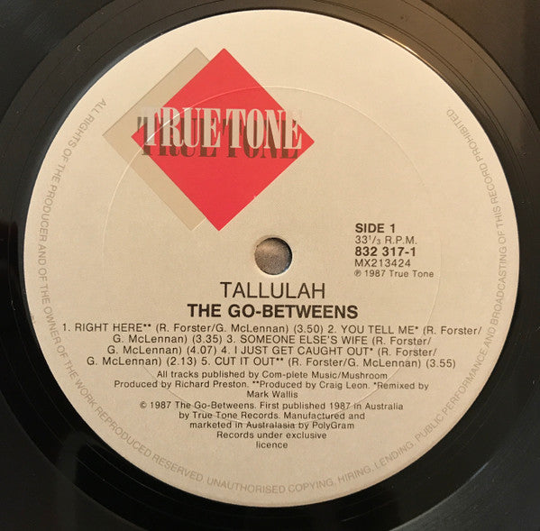 The Go-Betweens – Tallulah LP vinyl record, image 5 of 6