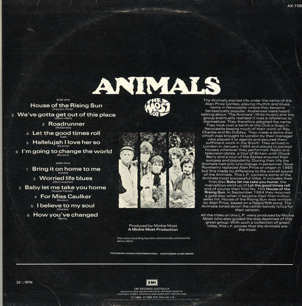 The Animals – The Most Of LP vinyl record, image 4 of 6
