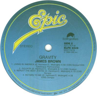 James Brown – Gravity LP vinyl record, image 4 of 4