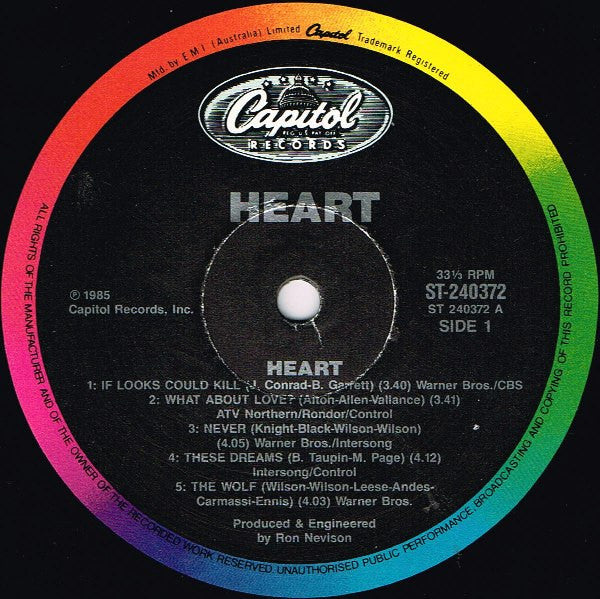 Heart – Heart LP vinyl record, image 3 of 6