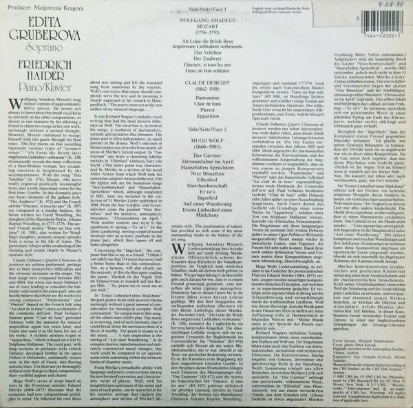 Edita Gruberova, Friedrich Haider – Mozart, Debussy, Wolf LP vinyl record, image 2 of 4
