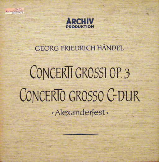 Georg Friedrich Händel – Concerti Grossi Op. 3 - Concerto Grosso C-dur > Alexandersfest < (2xLP) LP vinyl record, image 1 of 10