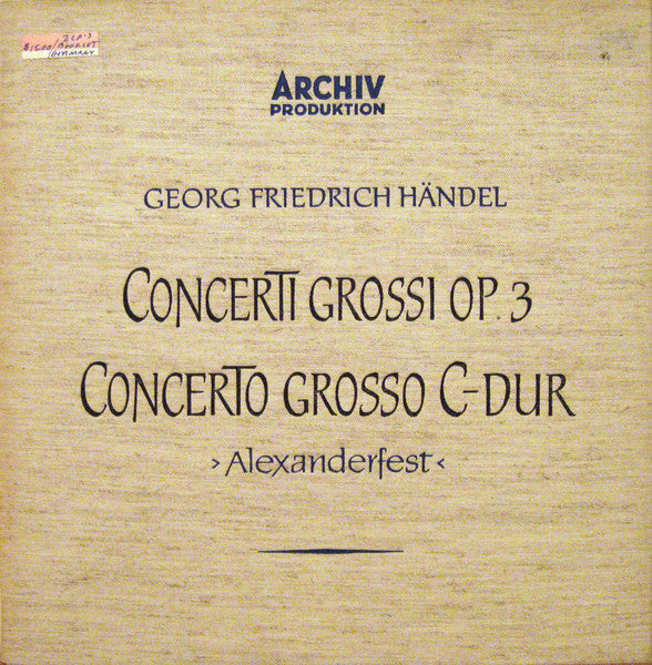 Georg Friedrich Händel – Concerti Grossi Op. 3 - Concerto Grosso C-dur > Alexandersfest < (2xLP) LP vinyl record, image 1 of 10