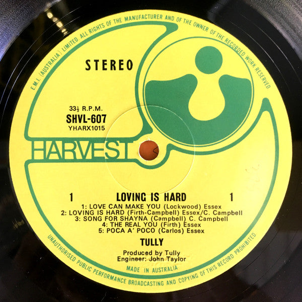 Tully – Loving Is Hard LP vinyl record, image 3 of 3