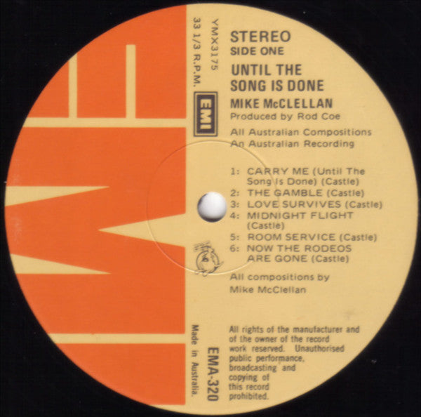 Mike McClellan – Until The Song Is Done LP vinyl record, image 5 of 6