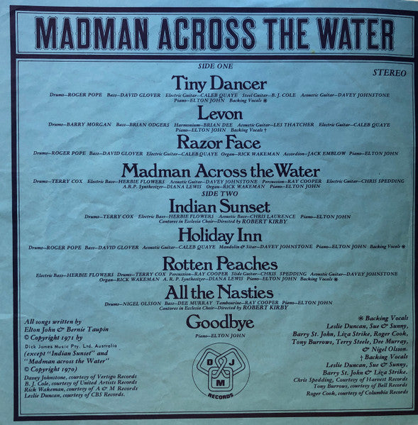 Elton John – Madman Across The Water LP vinyl record, image 7 of 10