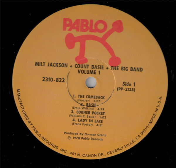 Milt Jackson, Count Basie Big Band – Vol. 1 LP vinyl record, image 3 of 4