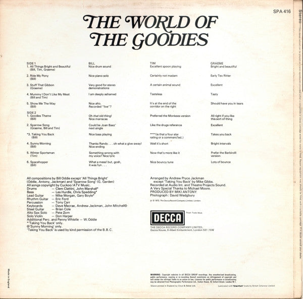 The Goodies – The World Of The Goodies LP vinyl record, image 2 of 4
