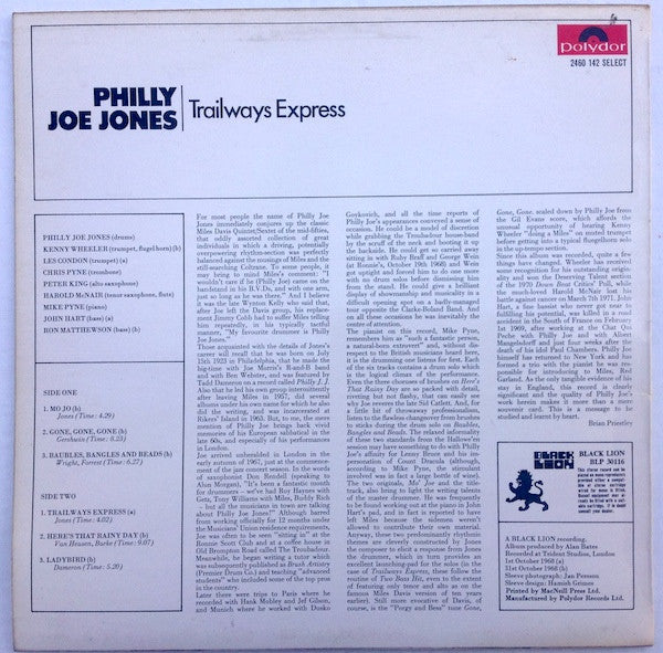 "Philly" Joe Jones – Trailways Express LP vinyl record, image 2 of 4