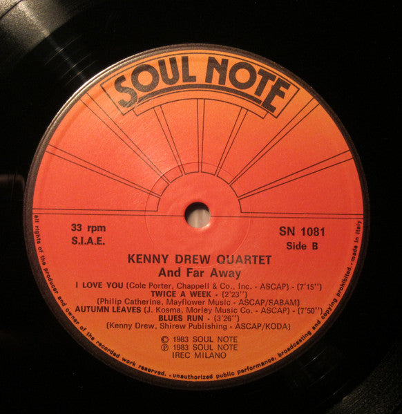 Kenny Drew Quartet – And Far Away LP vinyl record, image 4 of 4