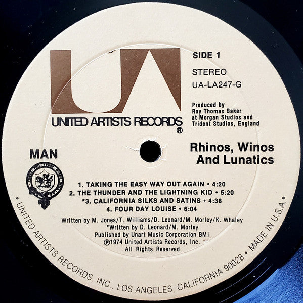Man – Rhinos, Winos, And Lunatics LP vinyl record, image 5 of 6