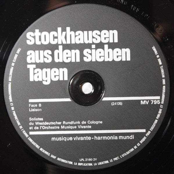 Karlheinz Stockhausen, Ensemble Musique Vivante – Aus Den Sieben Tagen LP vinyl record, image 4 of 5