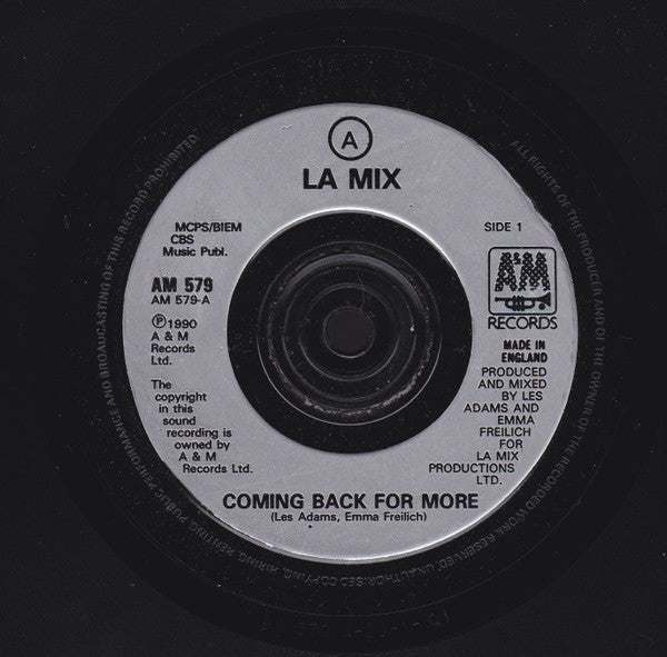 L.A. Mix – Coming Back For More 7" vinyl record, image 3 of 4