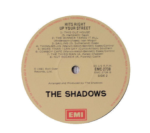 The Shadows – Hits Right Up Your Street LP vinyl record, image 4 of 4