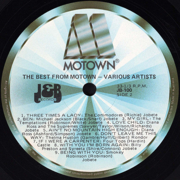 Various – The Best From Motown LP vinyl record, image 4 of 4