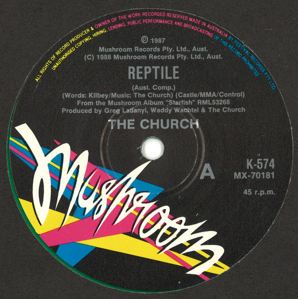 The Church – Reptile 7" vinyl record, image 2 of 3