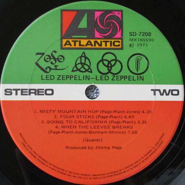 Led Zeppelin – Untitled LP vinyl record, image 3 of 7