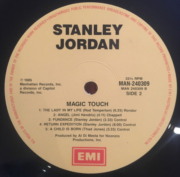 Stanley Jordan – Magic Touch LP vinyl record, image 4 of 5