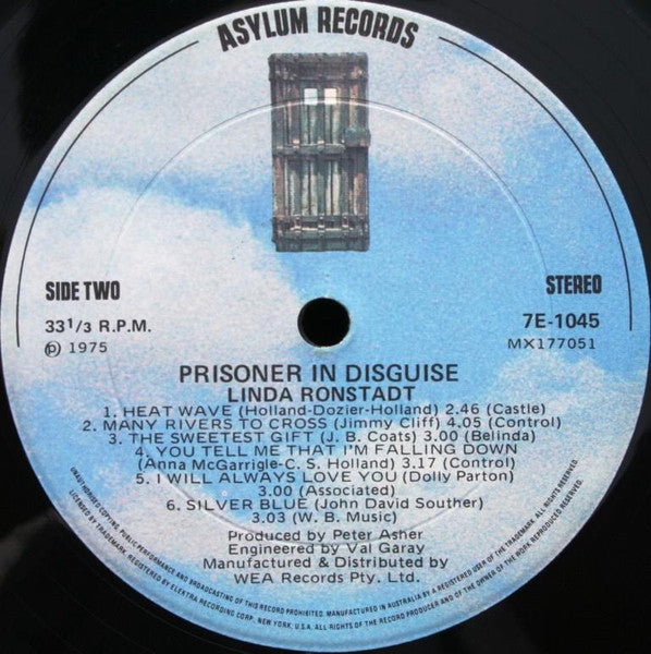 Linda Ronstadt – Prisoner In Disguise LP vinyl record, image 4 of 4