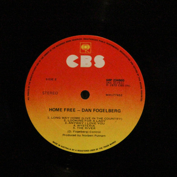 Dan Fogelberg – Home Free LP vinyl record, image 5 of 5