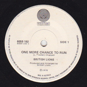 British Lions – One More Chance To Run 7" vinyl record, image 1 of 2