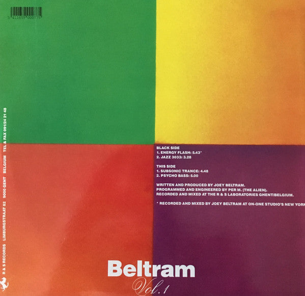 Joey Beltram – Beltram Vol. 1 12" vinyl record, image 2 of 5