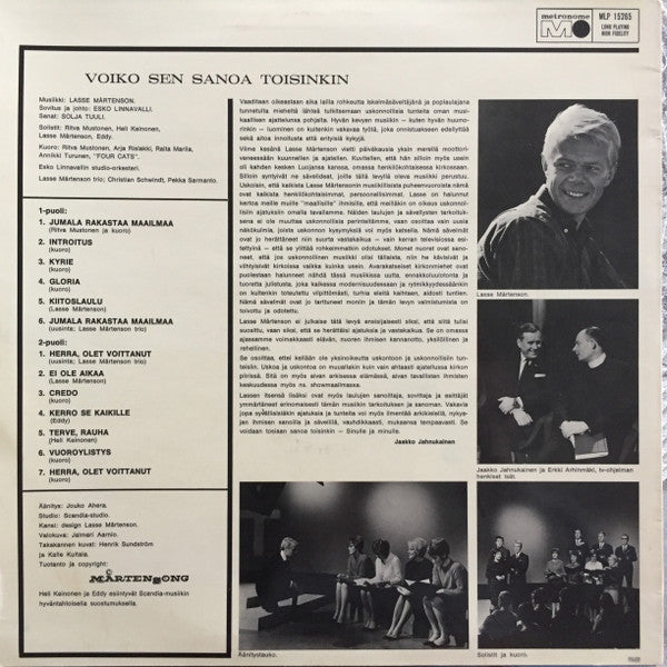Lasse Mårtenson – Voiko Sen Sanoa Toisinkin LP vinyl record, image 2 of 4