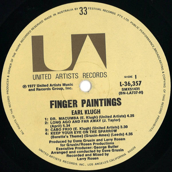 Earl Klugh – Finger Paintings LP vinyl record, image 3 of 4