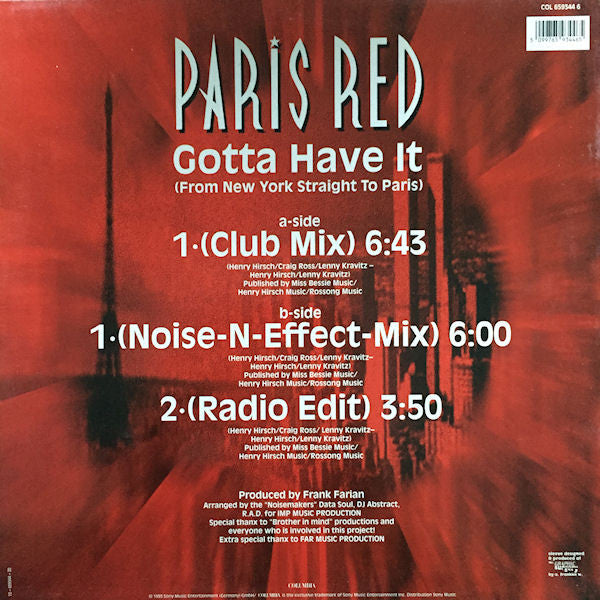 Paris Red – Gotta Have It (From New York Straight To Paris) 12" vinyl record, image 2 of 4