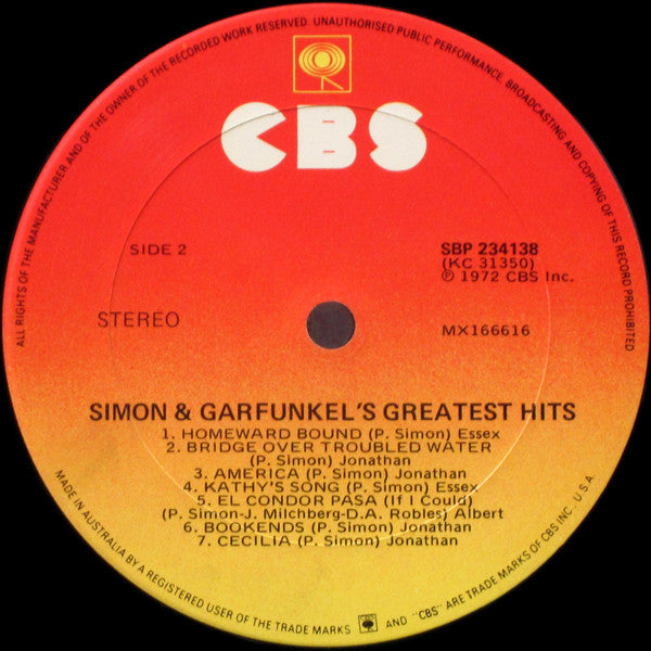 Simon & Garfunkel – Simon And Garfunkel's Greatest Hits LP vinyl record, image 4 of 4