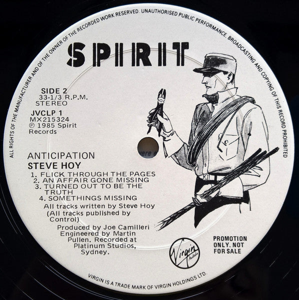 Steve Hoy – Anticipation LP vinyl record, image 4 of 4