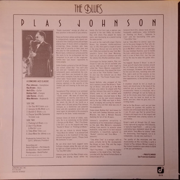 Plas Johnson – The Blues LP vinyl record, image 2 of 4