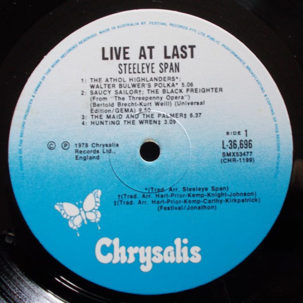 Steeleye Span – Live At Last! LP vinyl record, image 3 of 4