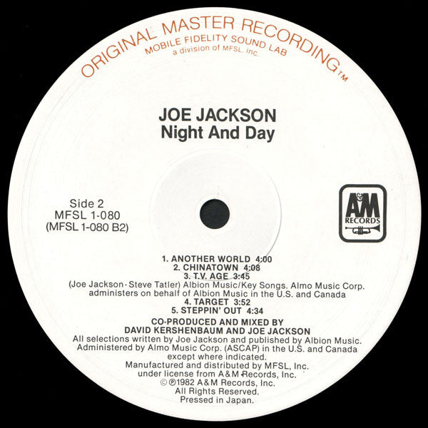 Joe Jackson – Night And Day LP vinyl record, image 6 of 6