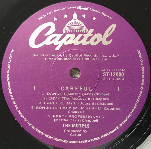 The Motels – Careful LP vinyl record, image 3 of 6
