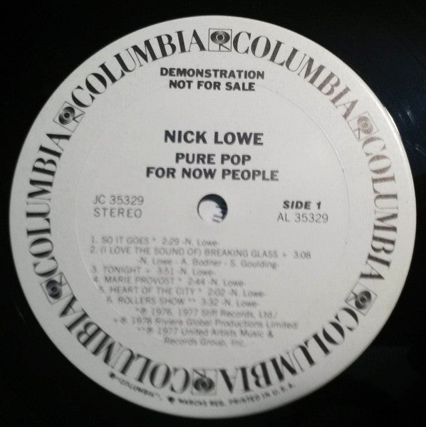 Nick Lowe – Pure Pop For Now People LP vinyl record, image 3 of 5