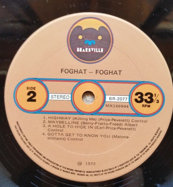 Foghat – Foghat LP vinyl record, image 4 of 4