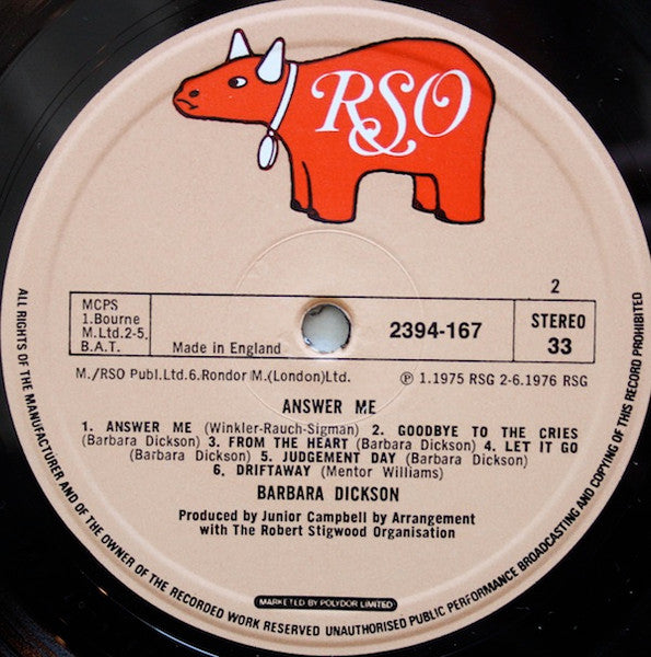 Barbara Dickson – Answer Me LP vinyl record, image 4 of 6