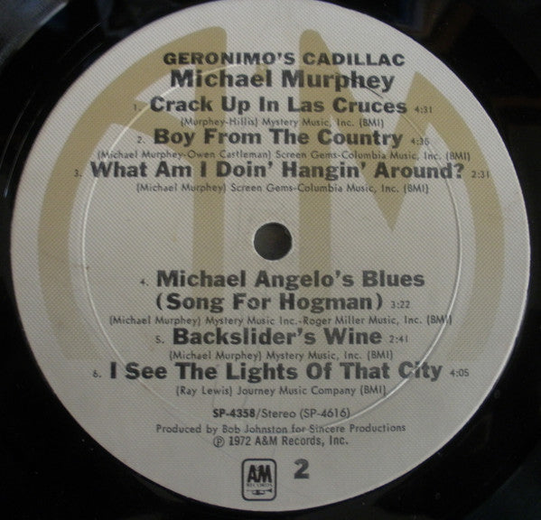 Michael Martin Murphey – Geronimo's Cadillac LP vinyl record, image 4 of 6