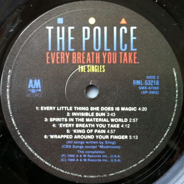 The Police – Every Breath You Take (The Singles) LP vinyl record, image 4 of 6