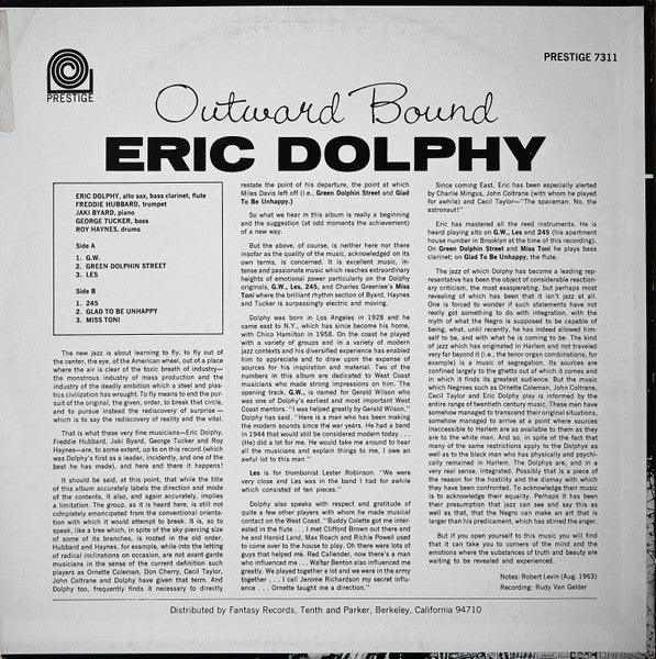 Eric Dolphy Quintet – Outward Bound LP vinyl record, image 2 of 4