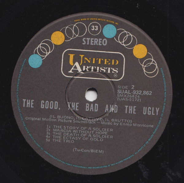 Ennio Morricone – The Good, The Bad And The Ugly - Original Motion Picture Soundtrack LP vinyl record, image 4 of 5