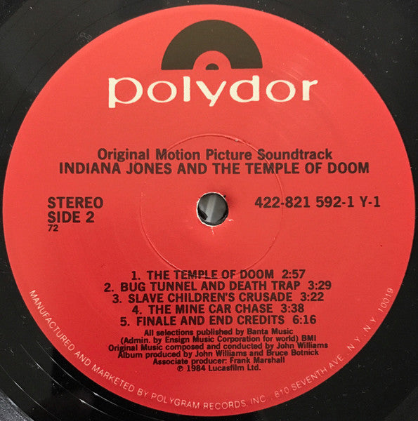 John Williams – Indiana Jones And The Temple Of Doom (The Original Motion Picture Soundtrack) LP vinyl record, image 5 of 7