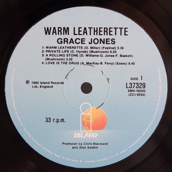 Grace Jones – Warm Leatherette LP vinyl record, image 3 of 4