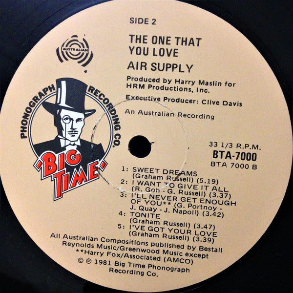 Air Supply – The One That You Love LP vinyl record, image 6 of 6