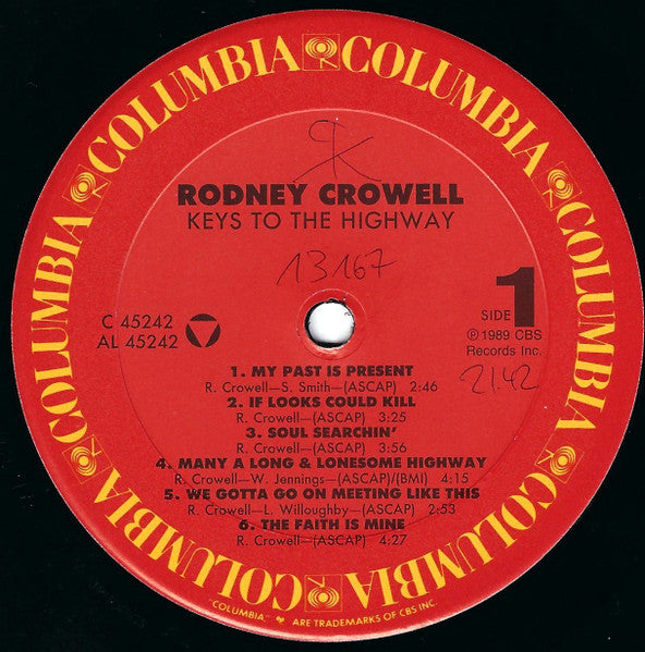 Rodney Crowell – Keys To The Highway LP vinyl record, image 3 of 6